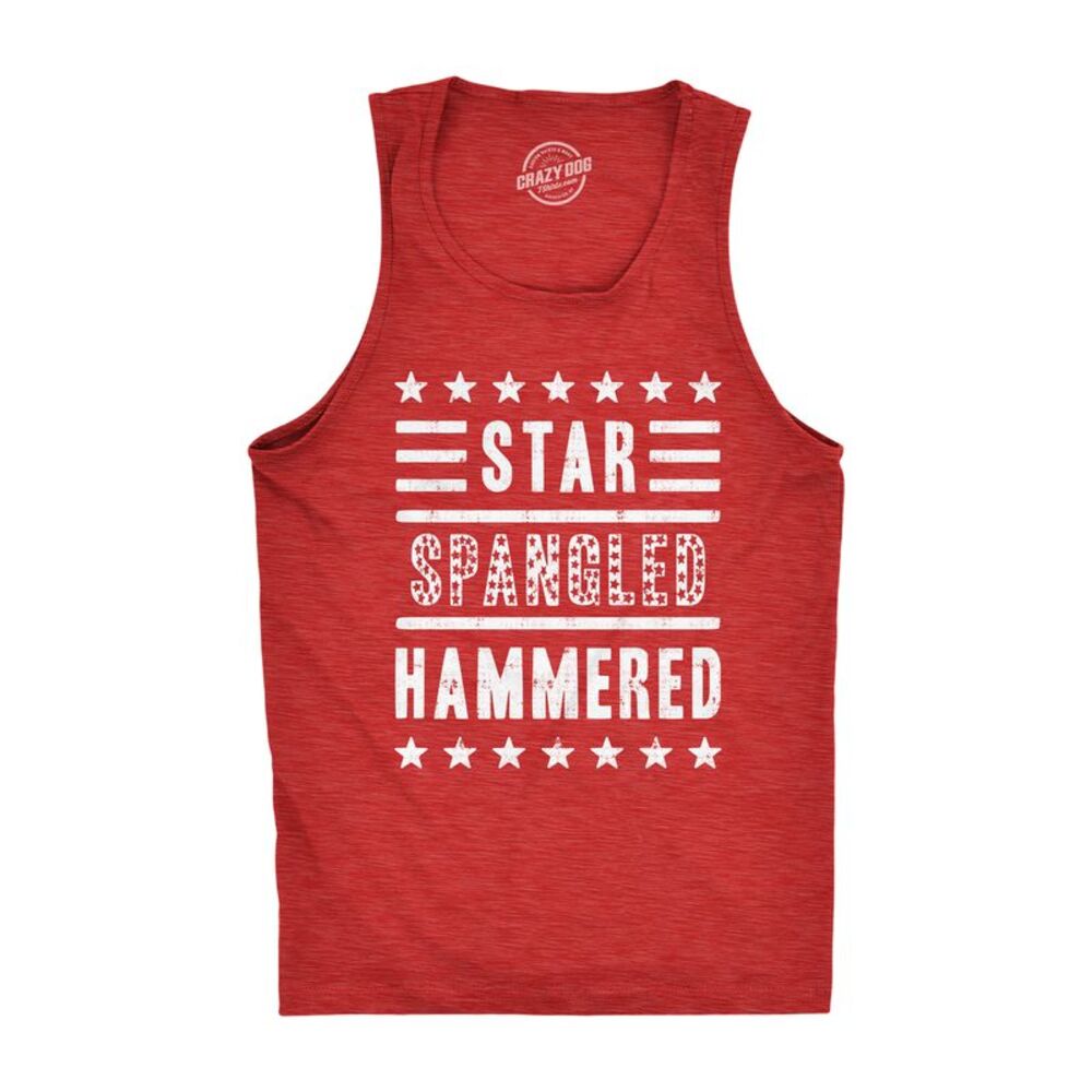 Mens Star Spangled Hammered Funny Shirts Workout Sleeveless Fitness Tank Top
